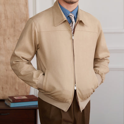 Chaqueta Bomber de Gamuza para Hombre - Cuello Solapa Casual - Image 9