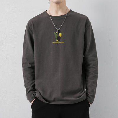 Camiseta de Algodón Manga Larga Suelta para Hombre - Image 52