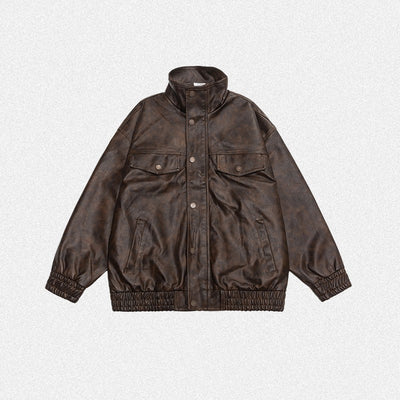 Chaqueta de Cuero PU Suelta y Moderna para Motociclista - Image 10