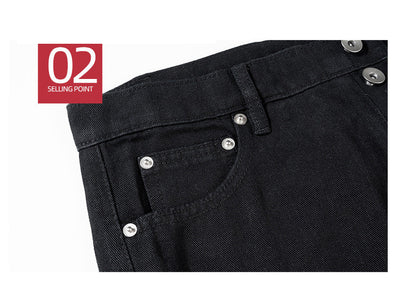 Jeans Negros de Invierno con Cierre Espiral y Bolsillos Grandes - Image 12