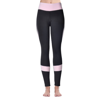 Pantalones Deportivos de Yoga Ajustados con Realce de Cadera y Costuras en Rosa y Gris - Image 9