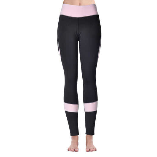 Pantalones Deportivos de Yoga Ajustados con Realce de Cadera y Costuras en Rosa y Gris - Image 9