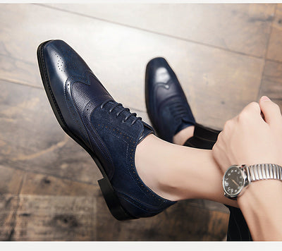 Zapatos Oxford Británicos de Cuero para Hombre - Punta Afilada - Image 14