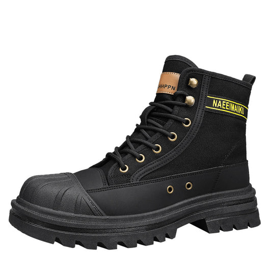 Botas de Trabajo Casual con Suela Gruesa - Estilo Motociclista Versátil para Hombre - Image 5