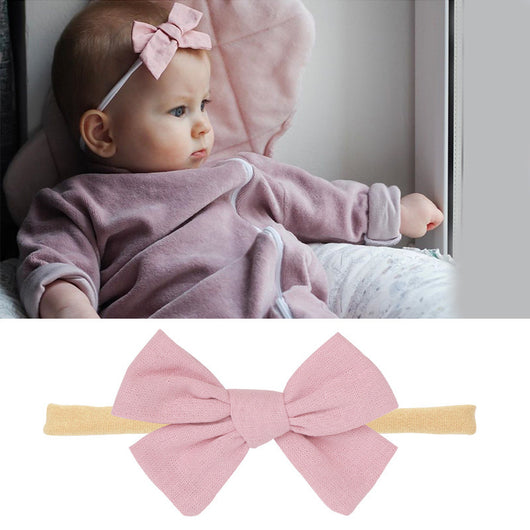 Set de Diademas para Bebé con Moños de Algodón y Lino