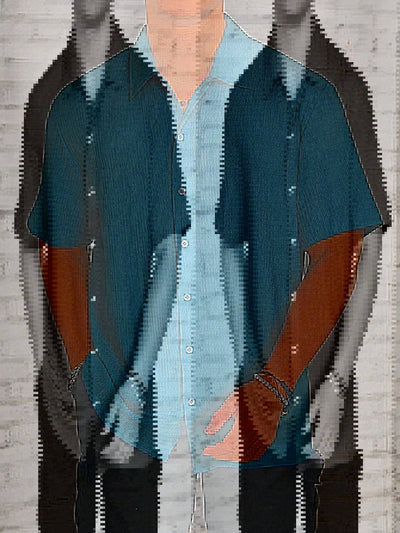 Camisa Casual Retro Resort con Cuello Solapa para Hombre - Image 11