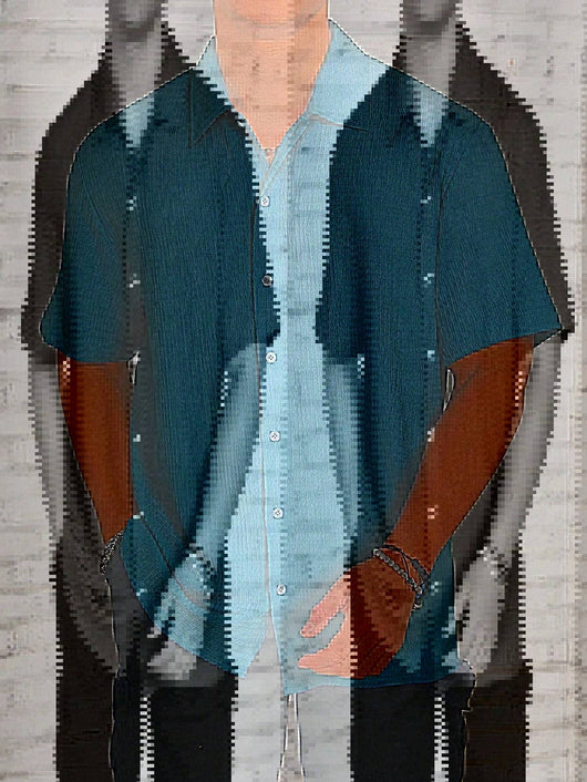 Camisa Casual Retro Resort con Cuello Solapa para Hombre - Image 11