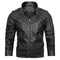 Chaqueta de Cuero Vintage para Hombre con Cuello Alzado y Desgaste Artesanal