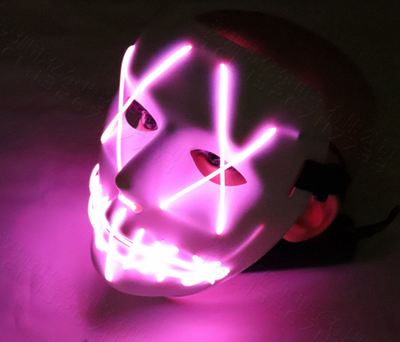 Máscara LED de Horror Halloween con Boca Rasgada y Ojos Cruzados Luminosos - Image 12