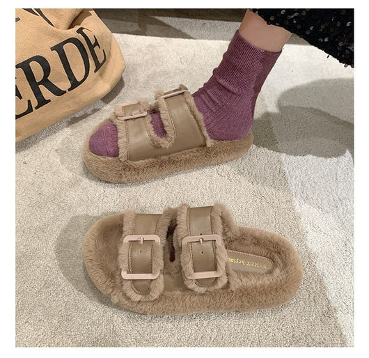 Pantuflas Cálidas con Forro Polar y Hebilla Ajustable para Mujer - Image 11