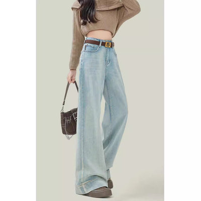 Pantalones Vaqueros Rectos Cintura Alta Color Claro Mujer - Image 2