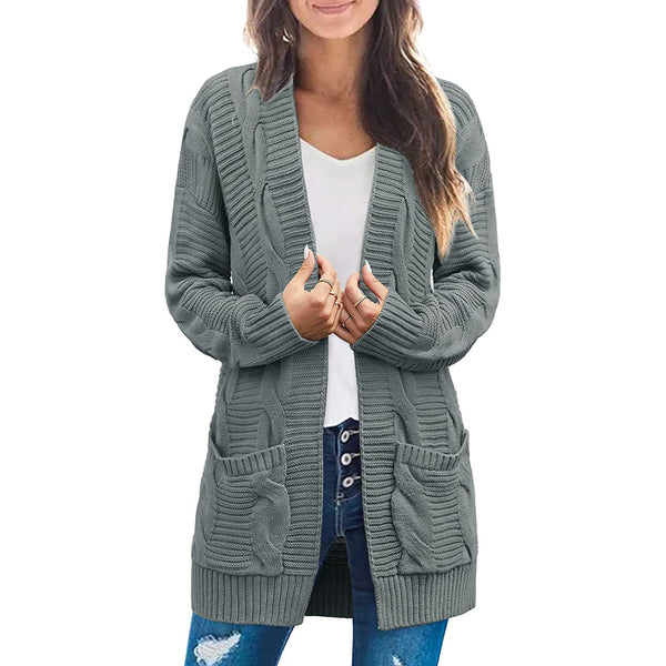 Cardigan Trenzado para Mujer Largo - Image 10