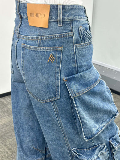 Pantalones Vaqueros Anchos para Mujer con Múltiples Bolsillos - Image 16