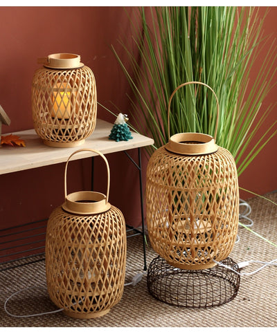 Portavelas Artesanal de Bambú con Diseño Ornamental - Image 24
