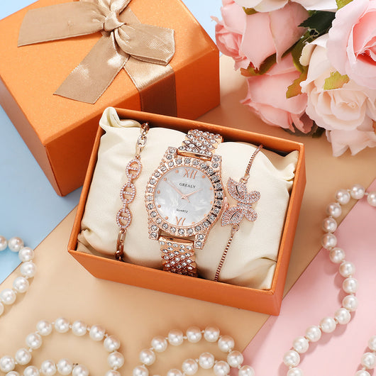 Reloj de Cuarzo con Pulsera de Mariposa y Cristales Zircón - Image 17
