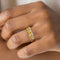Anillo de Diamante Amarillo Chapado en Oro con Plata 925