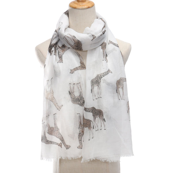 Pashmina Ligera Estampado Jirafa para Mujer - Diseño Adorable de Moda Veraniega
