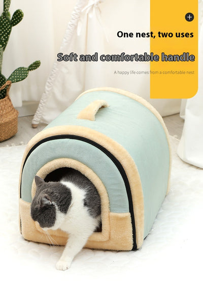 Cama Portátil para Mascotas Pequeñas y Medianas con Asa - Refugio Cálido y Acogedor - Image 23