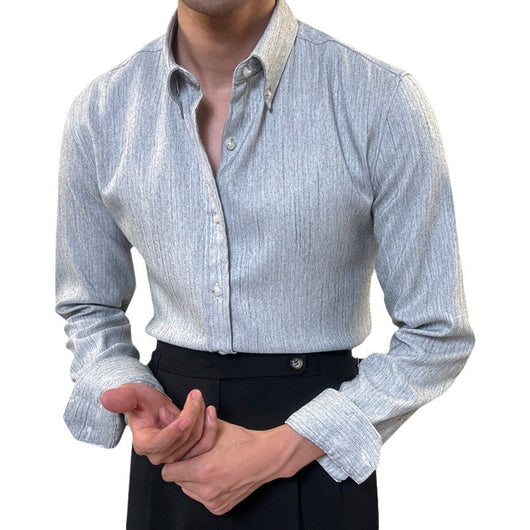 Camisa Ejecutiva de Manga Larga Estilo Británico para Hombre - Image 5