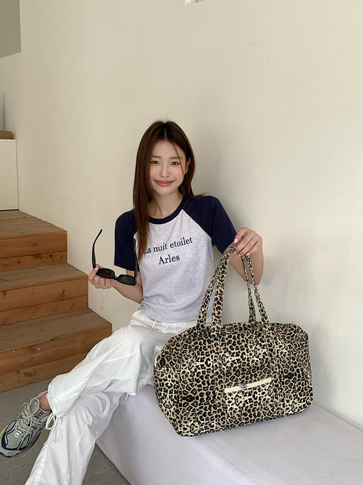 Bolsa de Hombro Estampado Leopardo en Lona para Mujer - Image 31