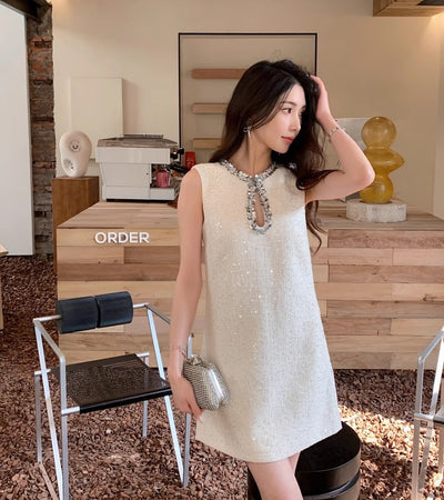 Vestido Sin Mangas con Lentejuelas y Cuello Redondo - Colección Primavera - Image 14