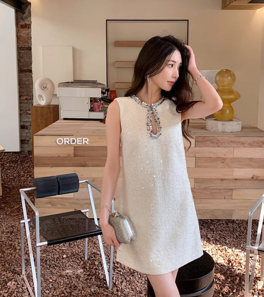 Vestido Sin Mangas con Lentejuelas y Cuello Redondo - Colección Primavera - Image 14
