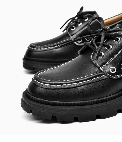 Baletas Plataforma de Cuero Suave Estilo Británico para Mujer - Image 14