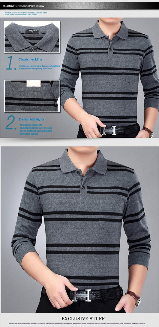 Camisa Manga Larga Clásica para Hombre con Cuello Italiano y Bolsillos Funcionales - Image 12