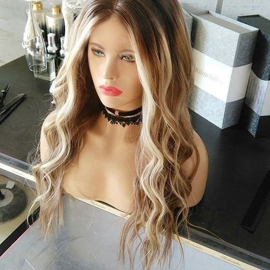 Peluca Ondas Grandes Cabello Largo Rizado Dorado Brillante - Image 7