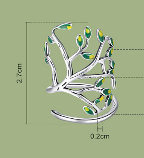Anillo de Plata S925 Árbol de la Vida con Patrón Elegante - Image 6