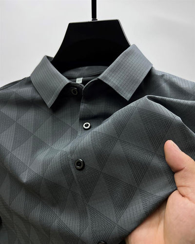 Camisa Manga Larga Ice Silk Slim Fit para Hombre - Image 9
