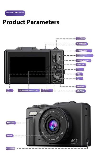 Cámara Digital Ultra HD para Estudiantes - Entrada Profesional - Image 10