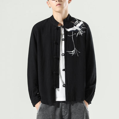 Cardigan Suelto Tipo Tang Chino con Botones Bordados para Hombre - Image 11