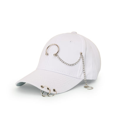 Gorra de Béisbol Ala Ancha con Cadena Decorativa - Image 8