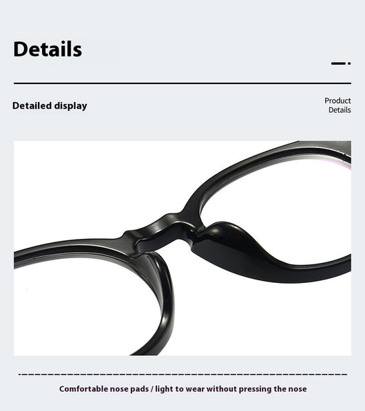 Dark purple round-frame anti-blue light reading glasses with silver-colored temples on a white background. - Image 17