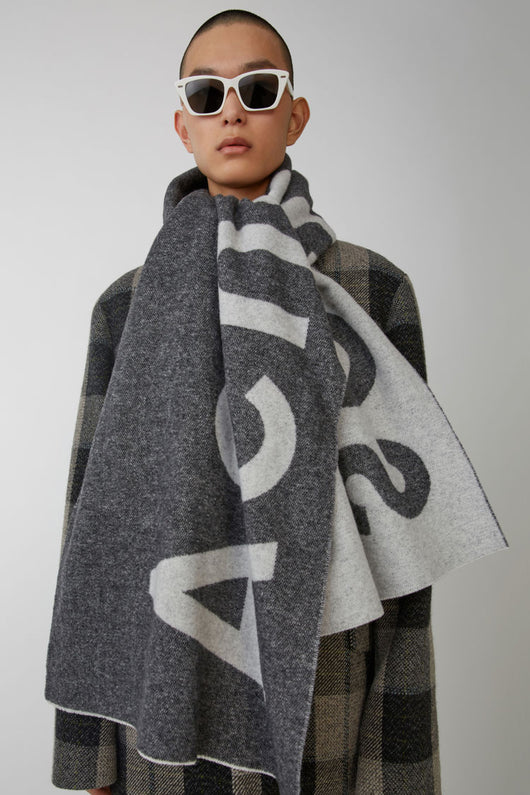 Bufanda de Lana Nórdica Tejida con Logo Designer para Otoño e Invierno