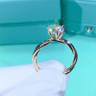 Anillo de Moissanita con Diseño de Vid Elegante para Mujer