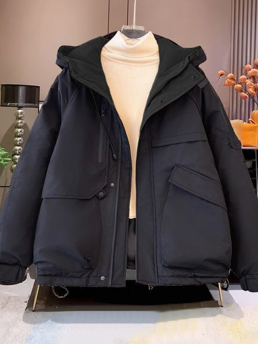 Chaqueta Acolchada Holgada con Capucha Estilo Coreano - Image 11