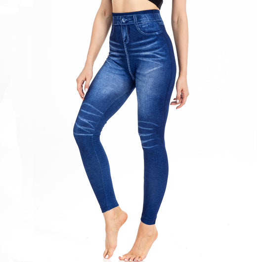 Leggings de Mezclilla Estampados con Pliegues - Comodidad y Estilo - Image 26