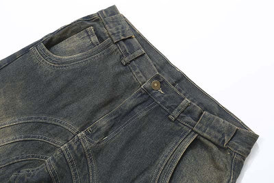 Jeans Rectos con Costuras en Relieve - Diseño Urbano Tridimensional - Image 8