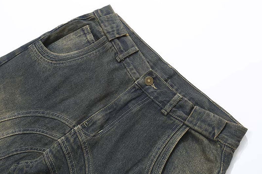 Jeans Rectos con Costuras en Relieve - Diseño Urbano Tridimensional - Image 8