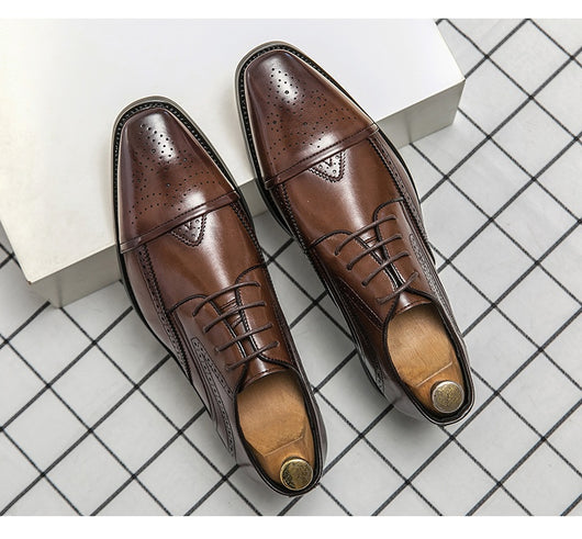 Zapatos de Cuero Clásico Estilo Británico Talla Grande - Cordones Bajos - Image 10