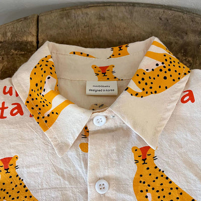 Conjunto de Dos Piezas: Camisa Estilo Vaquero de Manga Corta para Niños - Image 8