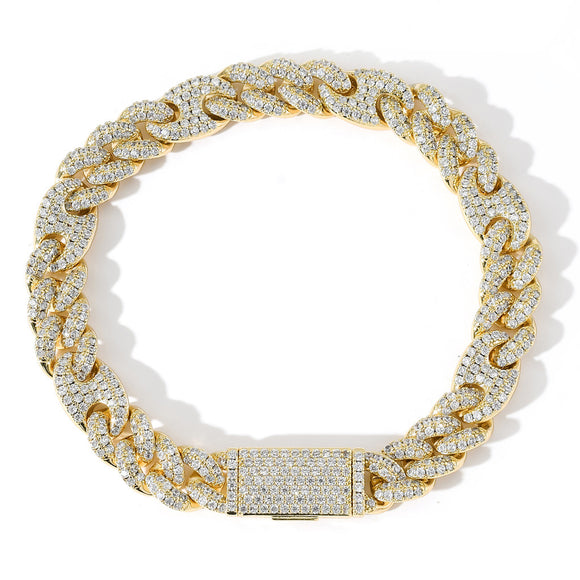 Pulsera Cubana Hip Hop con Circonitas Incrustadas para Hombre y Mujer