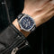 Reloj Automático de Acero Inoxidable con Correa de Cuero para Hombre