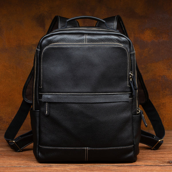 Mochila Ejecutiva de Cuero Genuino Hecha a Mano - Diseño Retro para Profesionales