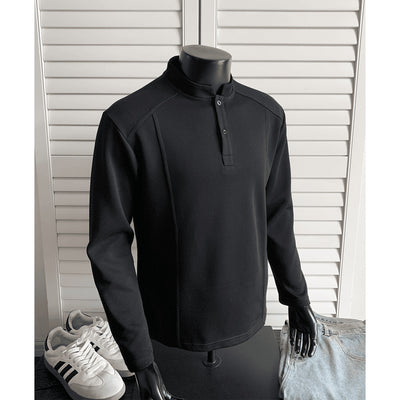 Suéter Polo de Cuello Alto con Parches y Manga Larga para Hombre - Image 3