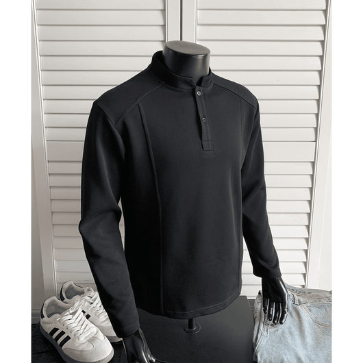 Suéter Polo de Cuello Alto con Parches y Manga Larga para Hombre - Image 3
