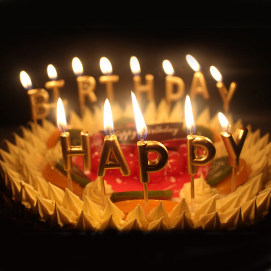 Vela de Cumpleaños Dorada con Letras Happy Birthday - Decoración Premium - Image 3