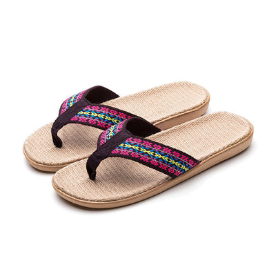 Pantuflas de Lino para el Hogar con Suela Antideslizante - Image 4